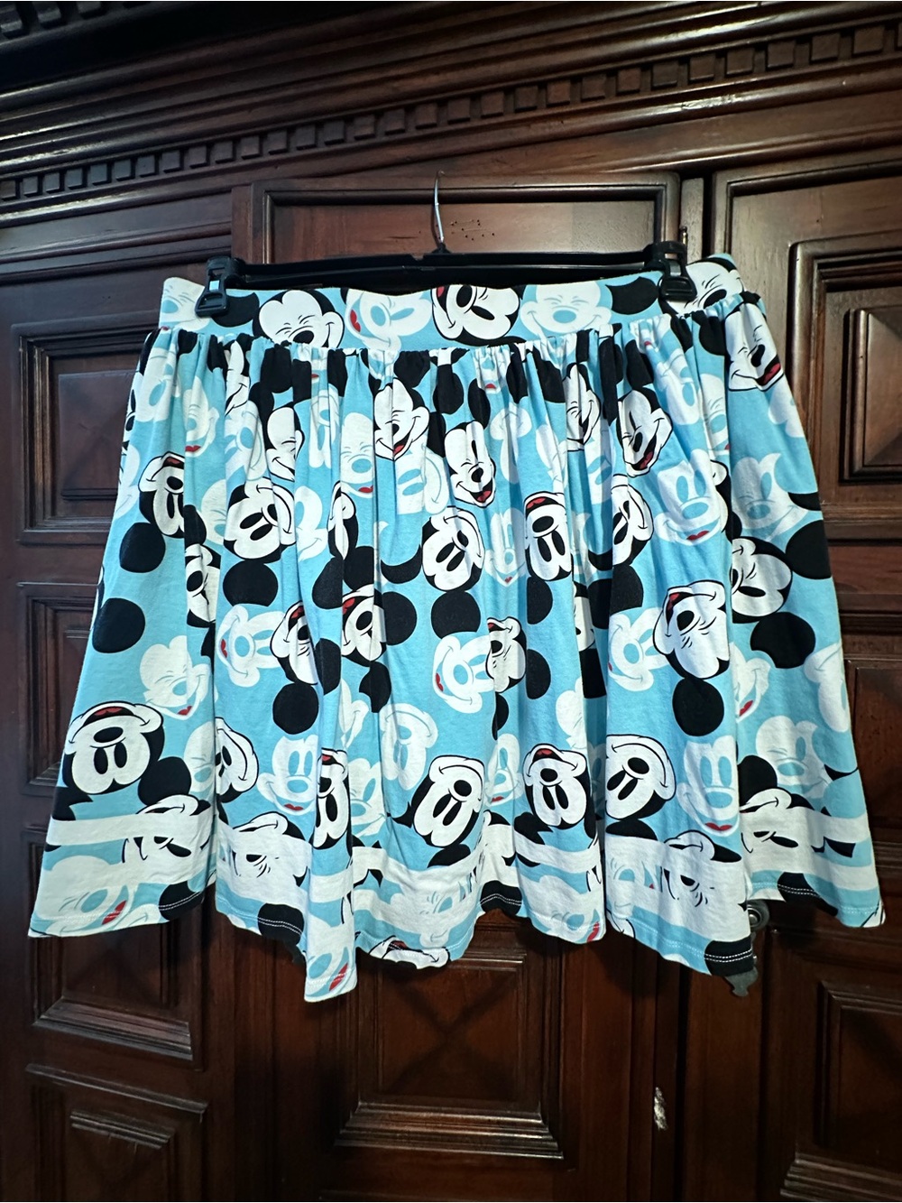 2 18/20 18W 20W Disney Light Blue Mickey Mouse Skater Skirt POCKETS Cruise Park - Picture 7 of 7